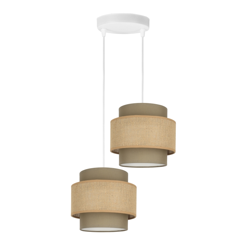 Brilagi - Lampadario a sospensione su cavo RESNA 2xE27/60W/230V Ø 30 cm marrone/beige