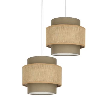 Brilagi - Lampadario a sospensione su cavo RESNA 2xE27/60W/230V Ø 30 cm marrone/beige