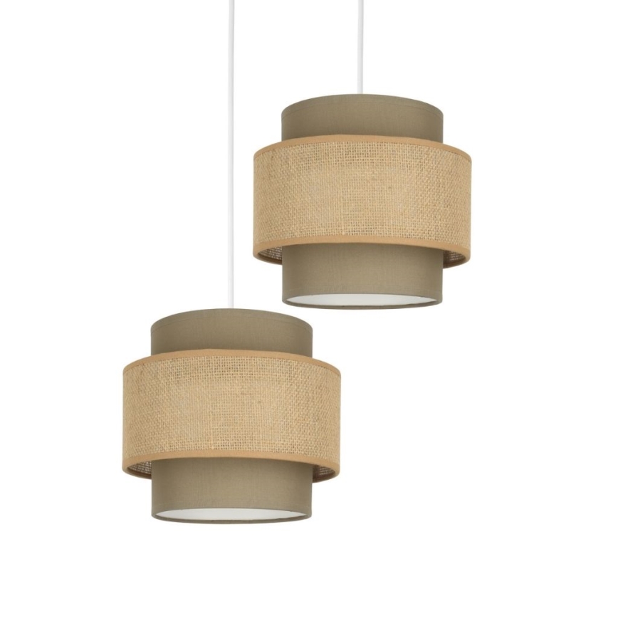 Brilagi - Lampadario a sospensione su cavo RESNA 2xE27/60W/230V Ø 30 cm marrone/beige