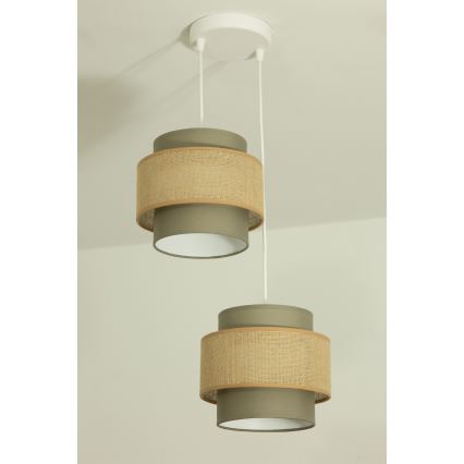 Brilagi - Lampadario a sospensione su cavo RESNA 2xE27/60W/230V Ø 30 cm marrone/beige