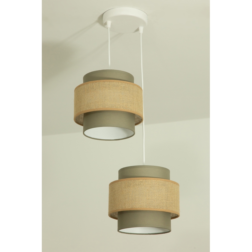 Brilagi - Lampadario a sospensione su cavo RESNA 2xE27/60W/230V Ø 30 cm marrone/beige