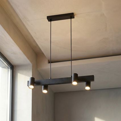 Brilagi - Lampadario a sospensione su cavo SELE 4xGU10/30W/230V nero