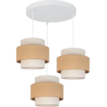 Brilagi - Lampadario a sospensione su cavo SPACE 3xE27/60W/230V Ø 40 cm beige/crema