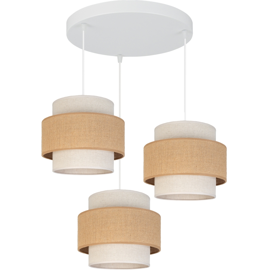 Brilagi - Lampadario a sospensione su cavo SPACE 3xE27/60W/230V Ø 40 cm beige/crema