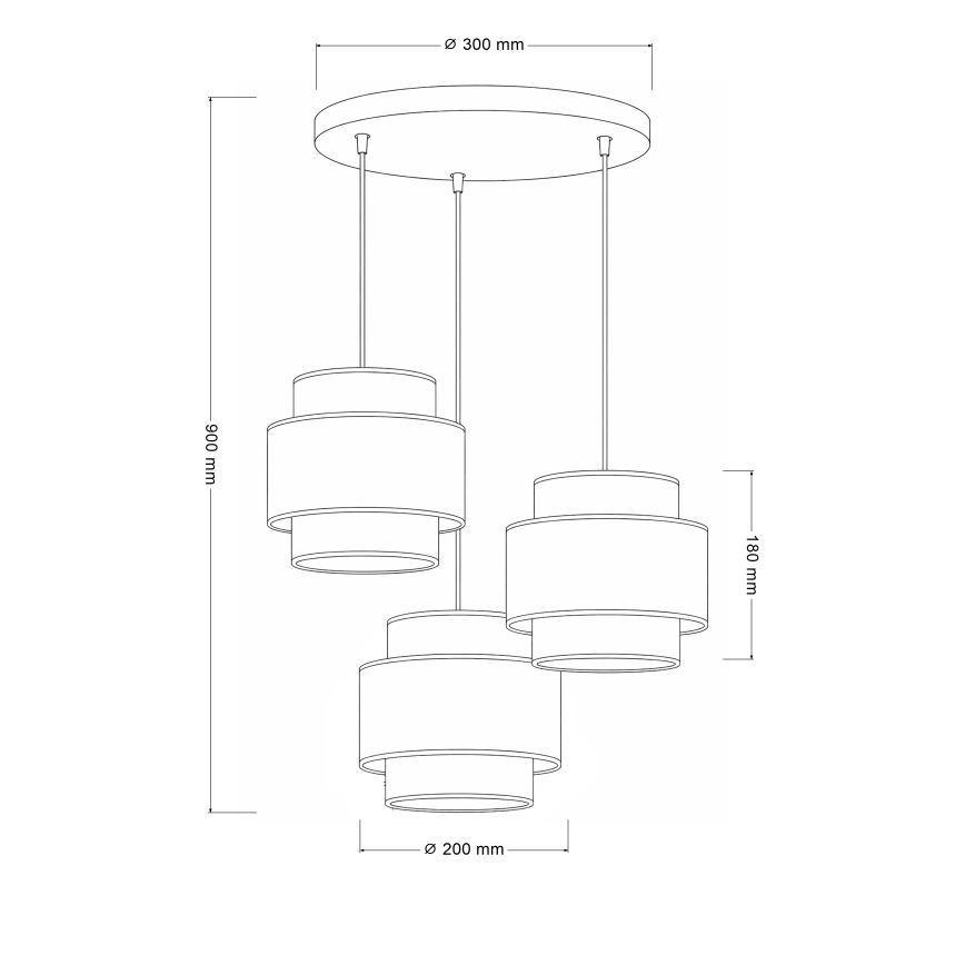 Brilagi - Lampadario a sospensione su cavo SPACE 3xE27/60W/230V Ø 40 cm beige/crema