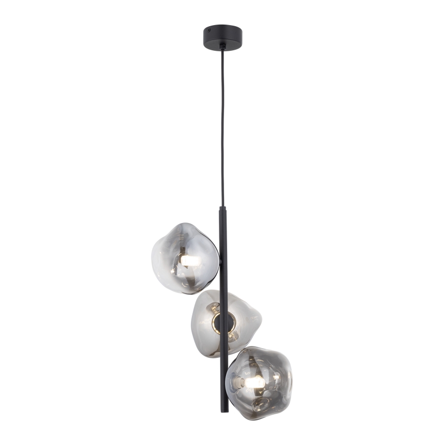 Brilagi - Lampadario a sospensione su cavo VULCANO 3xG9/8W/230V nero/nero fumé
