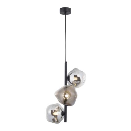 Brilagi - Lampadario a sospensione su cavo VULCANO 3xG9/8W/230V nero/nero fumé