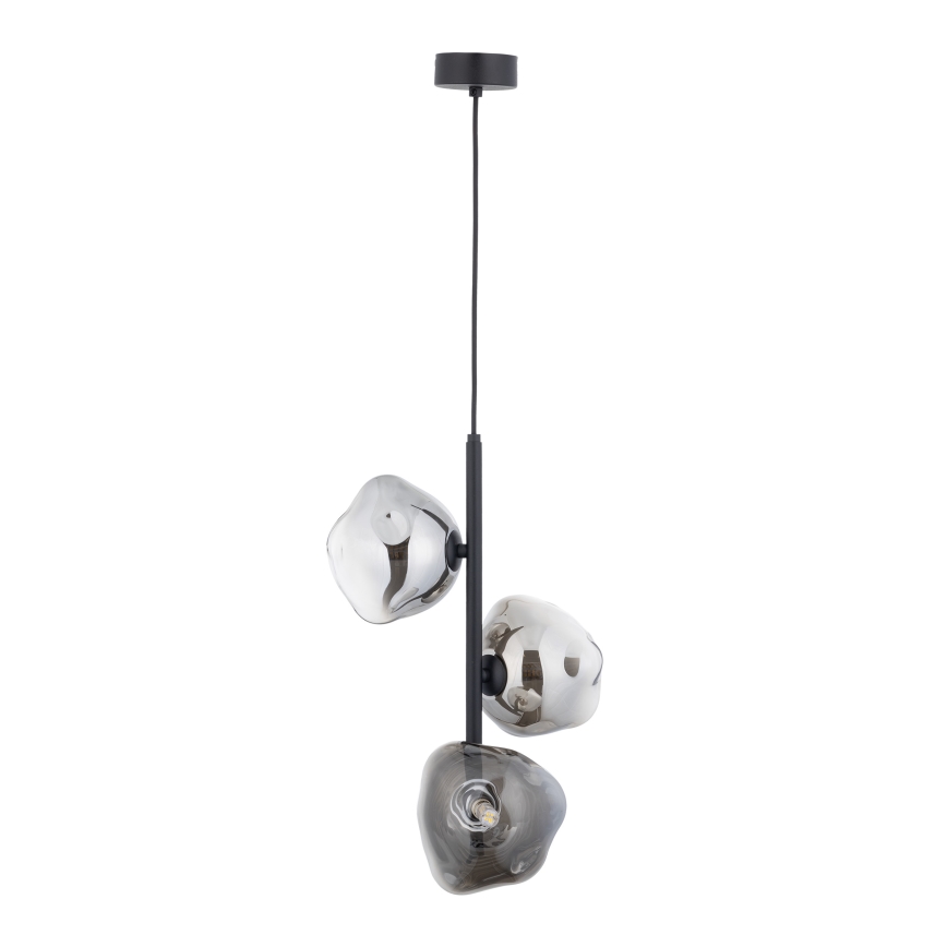 Brilagi - Lampadario a sospensione su cavo VULCANO 3xG9/8W/230V nero/nero fumé