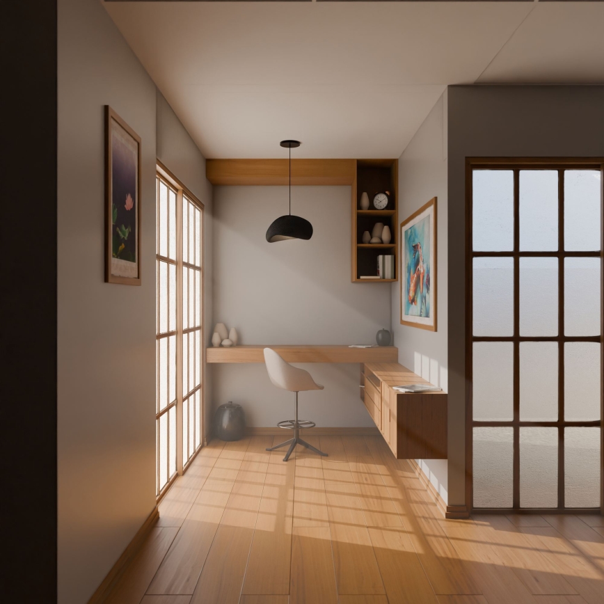 Brilagi - Lampadario a sospensione su cavo WABI SABI 1xE27/40W/230V Ø 35 cm nero