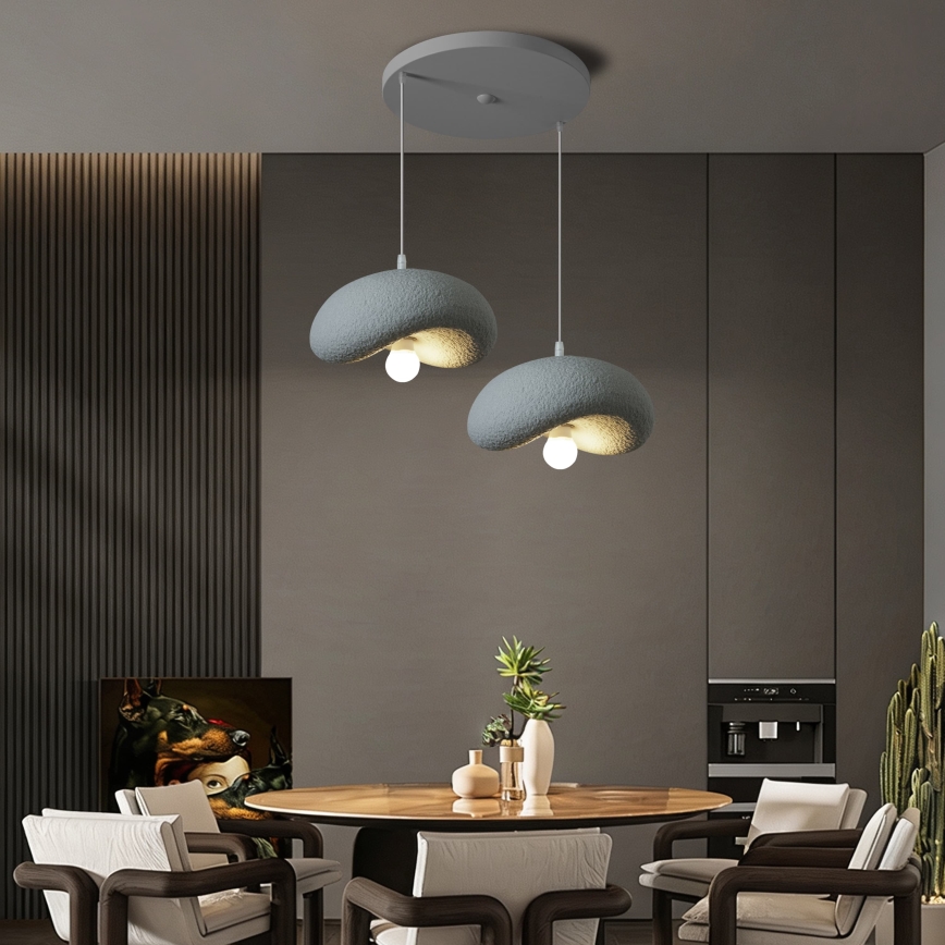 BRILAGI - Lampadario a sospensione su cavo WABI SABI 2xE27/60W/230V grigio