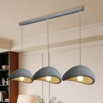 BRILAGI - Lampadario a sospensione su cavo WABI SABI 3xE27/60W/230V grigio