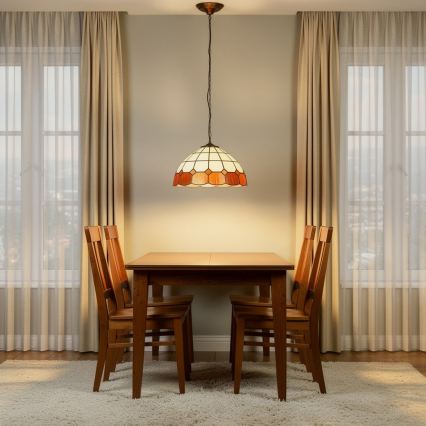 Brilagi - lampadario a sospensione Tiffany in vetro colorato con catena SIENNA 1xE27/60W/230V Ø 40 cm