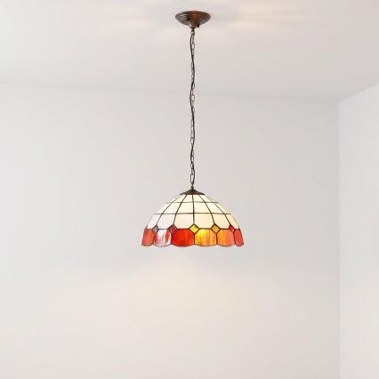 Brilagi - lampadario a sospensione Tiffany in vetro colorato con catena SIENNA 1xE27/60W/230V Ø 40 cm