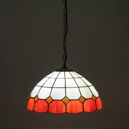 Brilagi - lampadario a sospensione Tiffany in vetro colorato con catena SIENNA 1xE27/60W/230V Ø 40 cm