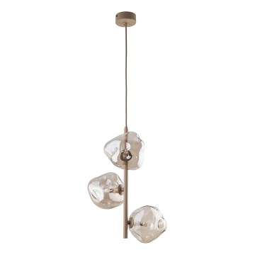 Brilagi - Lampadario a sospensione VULCANO 3xG9/8W/230V beige/beige fumé