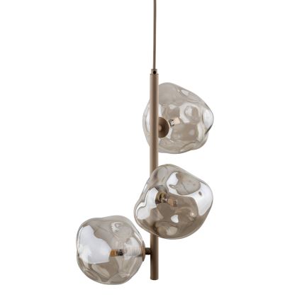 Brilagi - Lampadario a sospensione VULCANO 3xG9/8W/230V beige/beige fumé