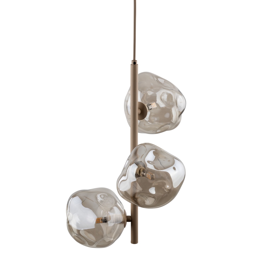 Brilagi - Lampadario a sospensione VULCANO 3xG9/8W/230V beige/beige fumé