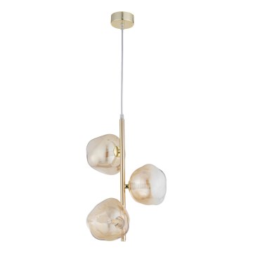 Brilagi - Lampadario a sospensione VULCANO 3xG9/8W/230V oro/beige fumé