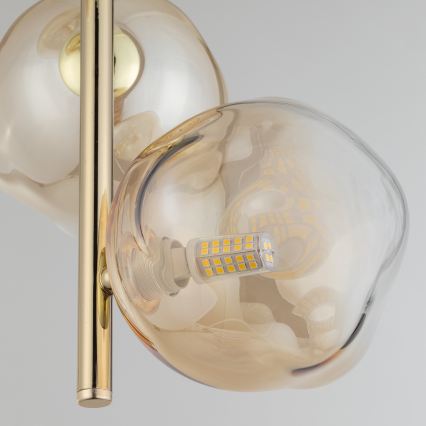 Brilagi - Lampadario a sospensione VULCANO 3xG9/8W/230V oro/beige fumé