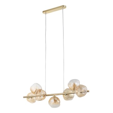 Brilagi - Lampadario a sospensione VULCANO su cavo 7xG9/8W/230V dorato/beige fumé
