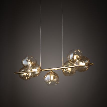 Brilagi - Lampadario a sospensione VULCANO su cavo 7xG9/8W/230V dorato/beige fumé