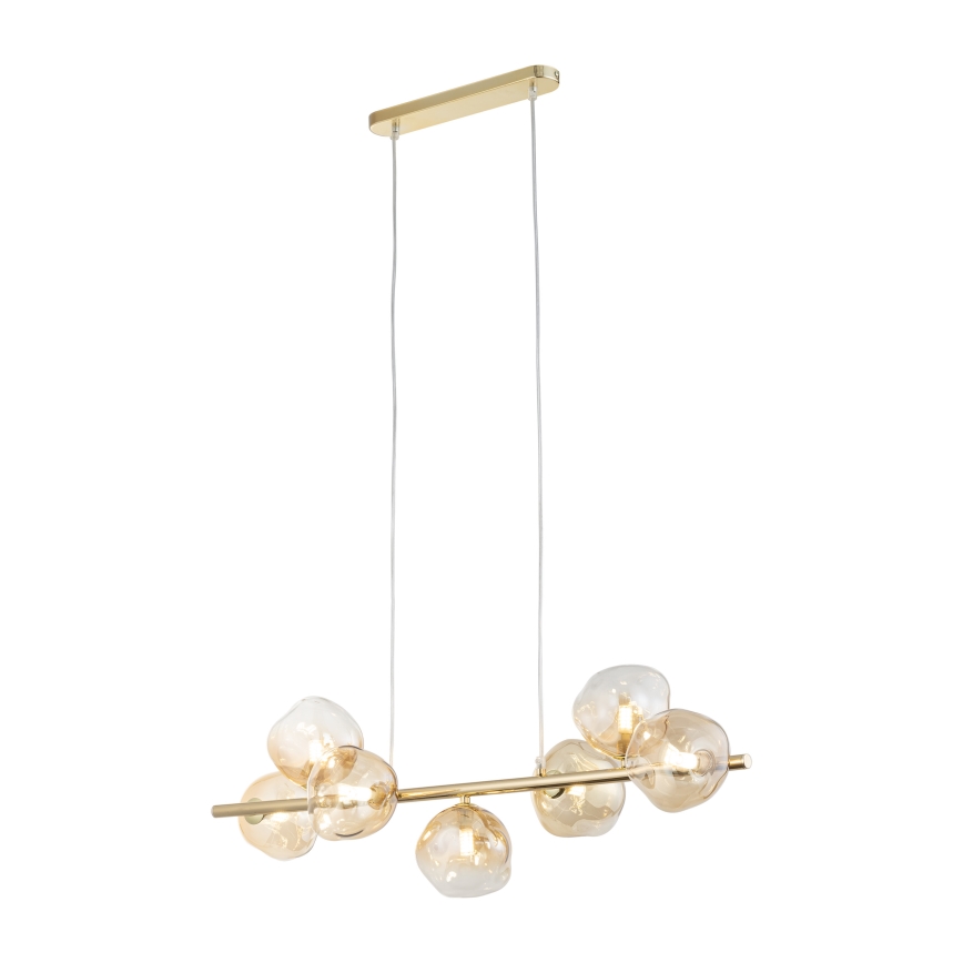 Brilagi - Lampadario a sospensione VULCANO su cavo 7xG9/8W/230V dorato/beige fumé