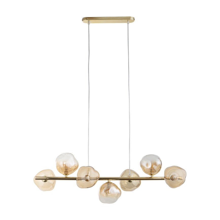 Brilagi - Lampadario a sospensione VULCANO su cavo 7xG9/8W/230V dorato/beige fumé