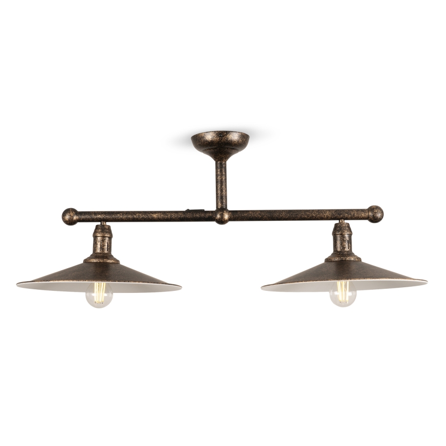 BRILAGI - Lampadario a stelo FORGE 2xE27/60W/230V rame/patina