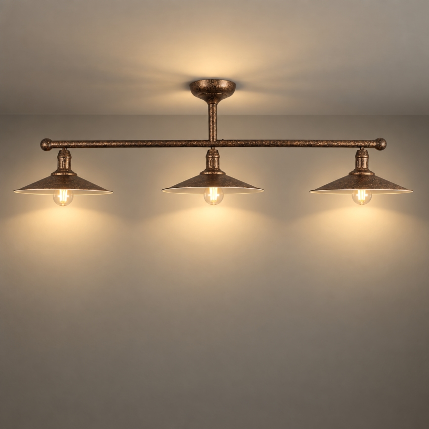 BRILAGI - Lampadario a stelo FORGE 3xE27/60W/230V rame/patina