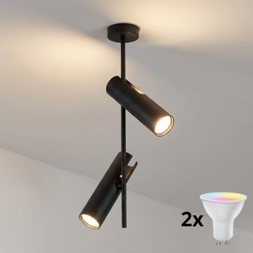 Brilagi - Lampadario a stelo LED RGBW dimmerabile BRANCH 2xGU10/6,5W/230V 2700-6500K nero