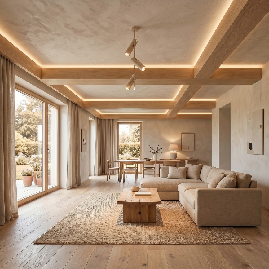 Brilagi - Lampada a sospensione LED RGBW dimmerabile su asta BRANCH 3xGU10/6,5W/230V 2700-6500K beige