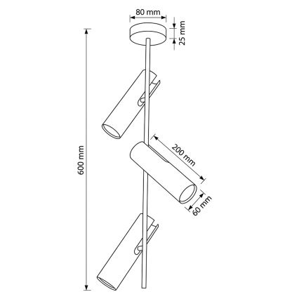 Brilagi - Lampada a sospensione dimmerabile su stelo LED RGBW BRANCH 3xGU10/6,5W/230V 2700-6500K nera