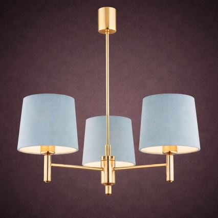 Brilagi - Lampadario a stelo MONTE 3xE27/15W/230V blu/oro