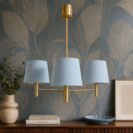 Brilagi - Lampadario a stelo MONTE 3xE27/15W/230V blu/oro