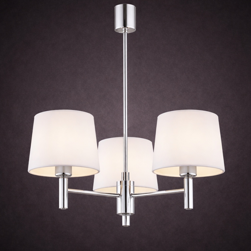 Brilagi - Lampadario a stelo MONTE 3xE27/15W/230V crema/cromo lucido