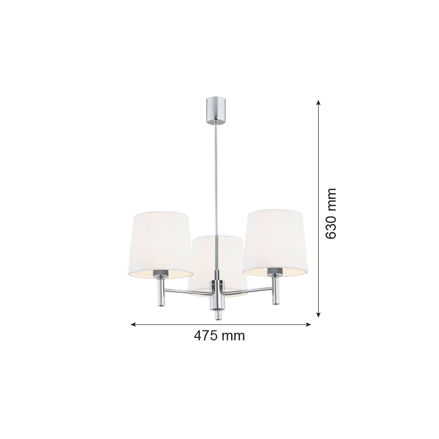 Brilagi - Lampadario a stelo MONTE 3xE27/15W/230V crema/cromo lucido