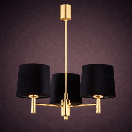 Brilagi - Lampadario a stelo MONTE 3xE27/15W/230V nero/oro