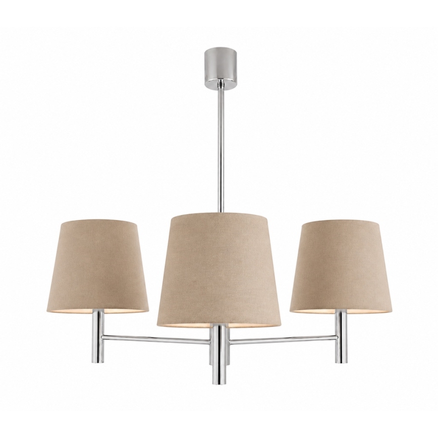 Brilagi - Lampadario a stelo MONTE 3xE27/60W/230V beige/cromo lucido