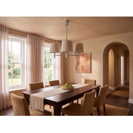 BRILAGI - Lampadario a stelo MONTE 3xE27/60W/230V beige/cromo lucido