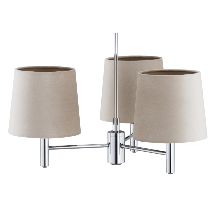 BRILAGI - Lampadario a stelo MONTE 3xE27/60W/230V beige/cromo lucido