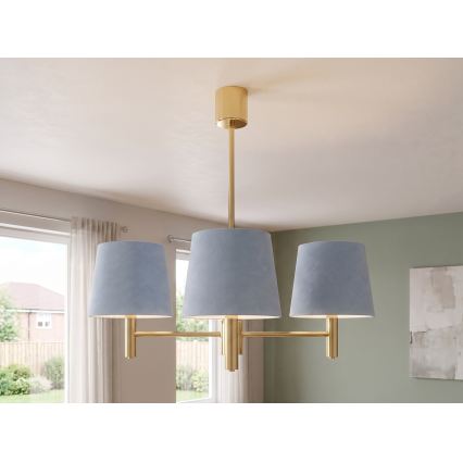 Brilagi - Lampadario a stelo MONTE 3xE27/60W/230V blu/oro