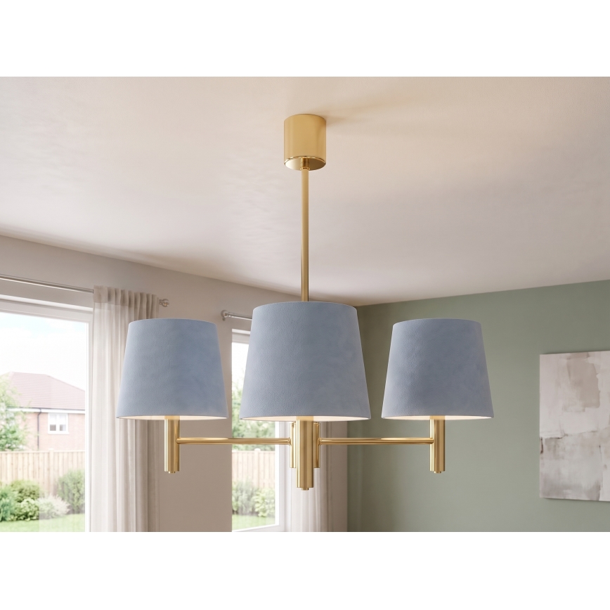 Brilagi - Lampadario a stelo MONTE 3xE27/60W/230V blu/oro