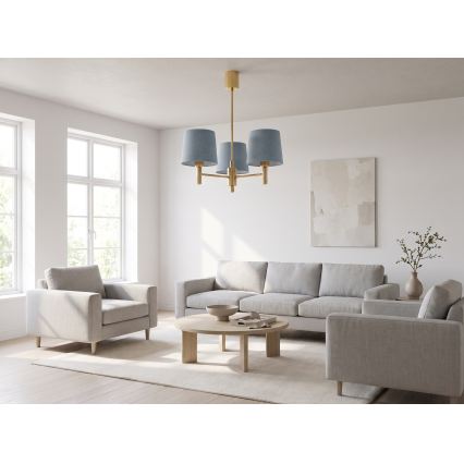 Brilagi - Lampadario a stelo MONTE 3xE27/60W/230V blu/oro