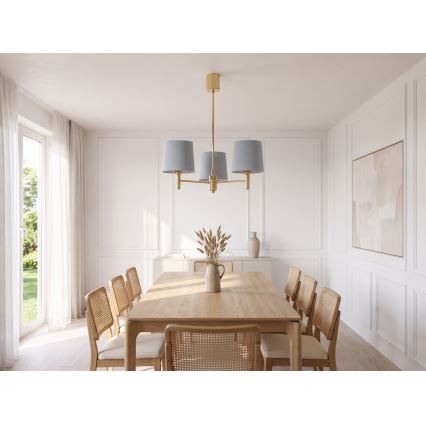 Brilagi - Lampadario a stelo MONTE 3xE27/60W/230V blu/oro
