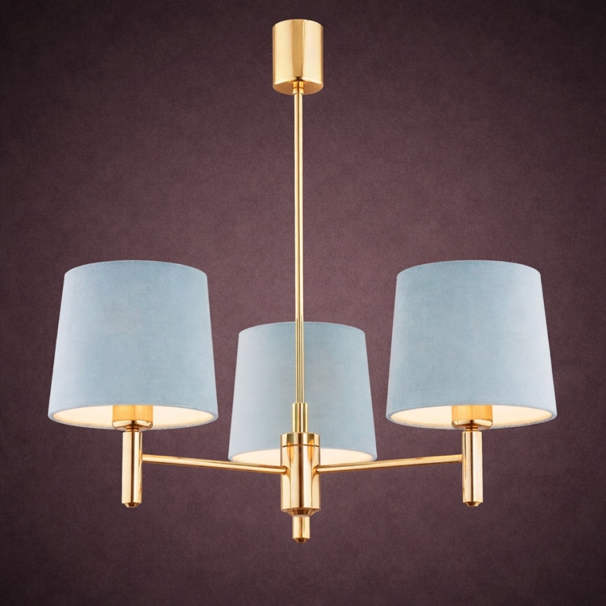 Brilagi - Lampadario a stelo MONTE 3xE27/60W/230V blu/oro