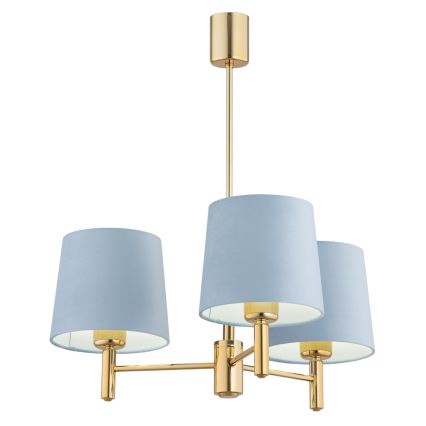 Brilagi - Lampadario a stelo MONTE 3xE27/60W/230V blu/oro