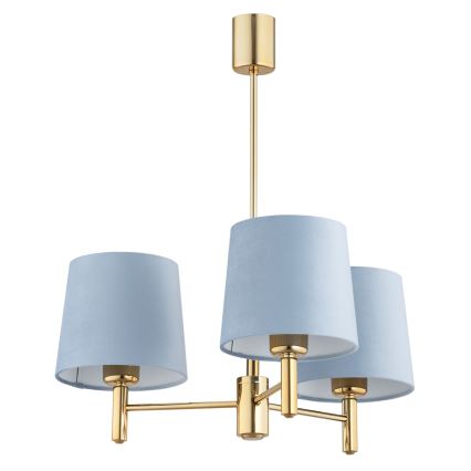 Brilagi - Lampadario a stelo MONTE 3xE27/60W/230V blu/oro