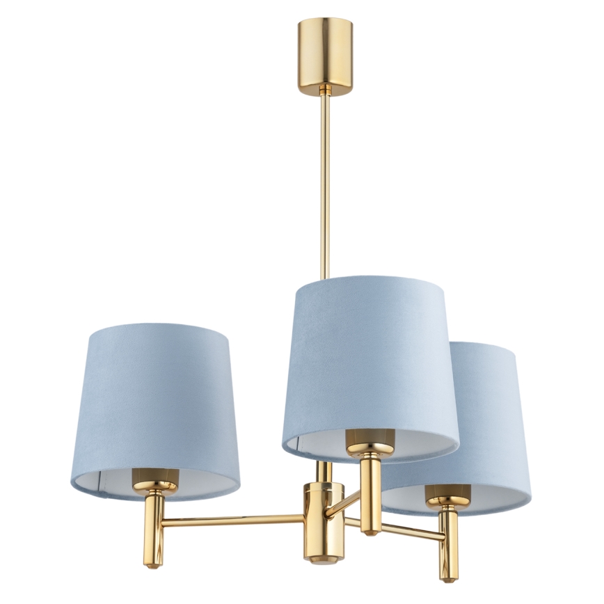 Brilagi - Lampadario a stelo MONTE 3xE27/60W/230V blu/oro