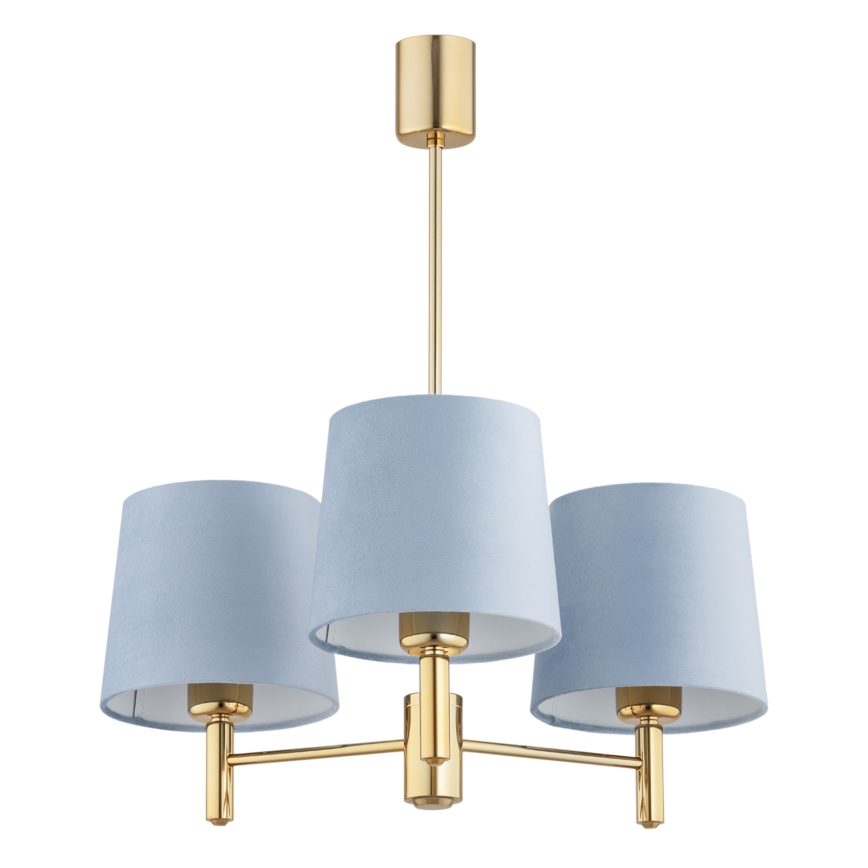 Brilagi - Lampadario a stelo MONTE 3xE27/60W/230V blu/oro