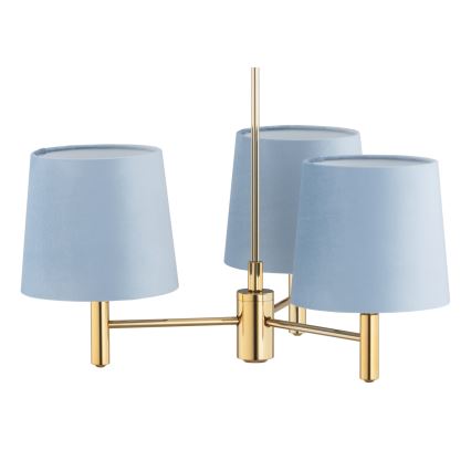 Brilagi - Lampadario a stelo MONTE 3xE27/60W/230V blu/oro